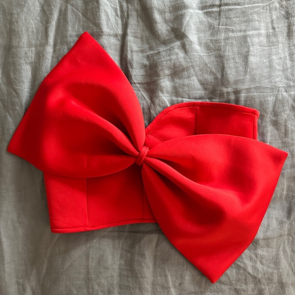 Red bow top size M - Picture 1 of 9
